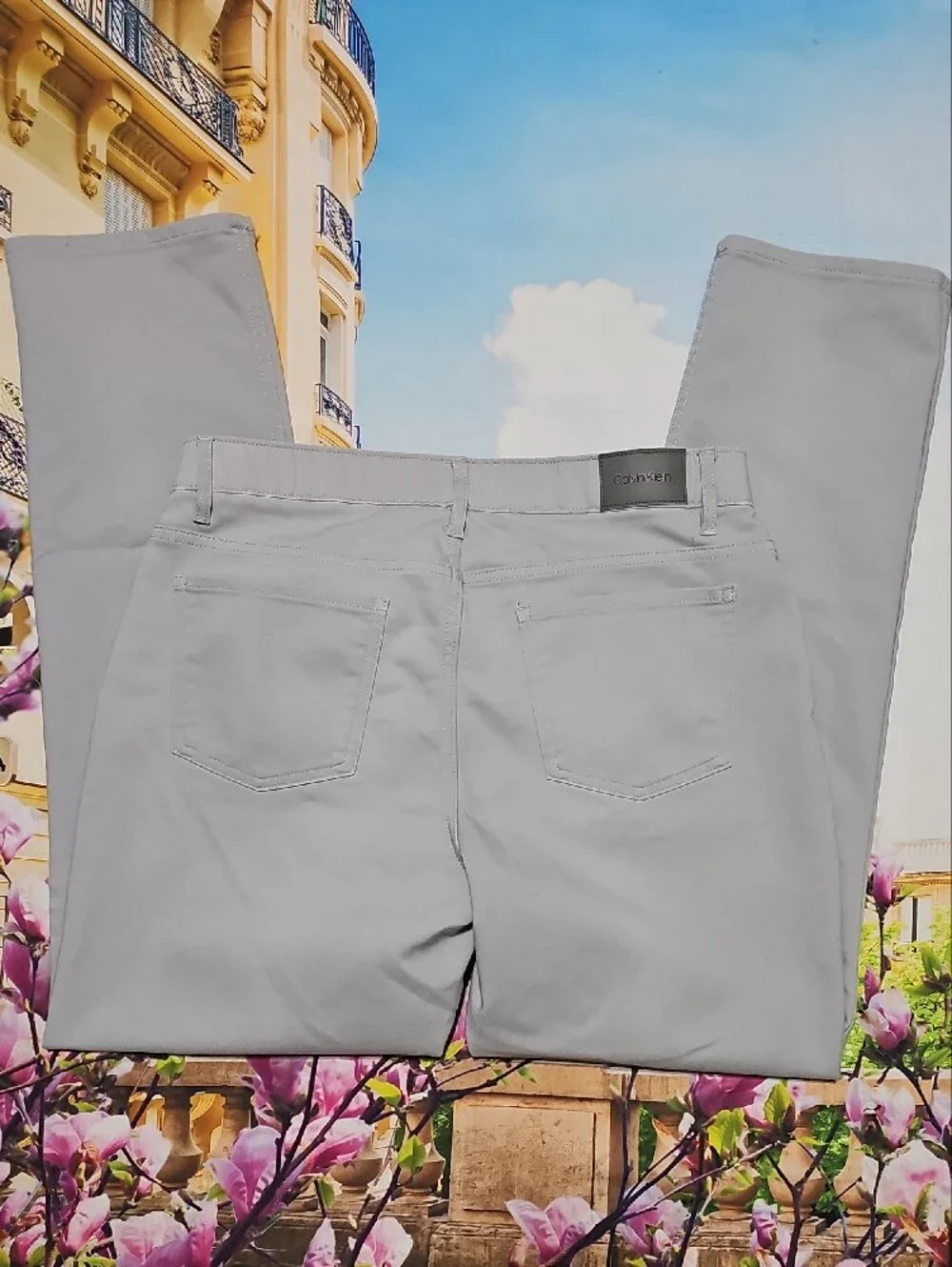 Calvin Klein Light Gray Slim Straight Pants 34x32